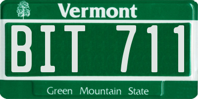 VT license plate BIT711