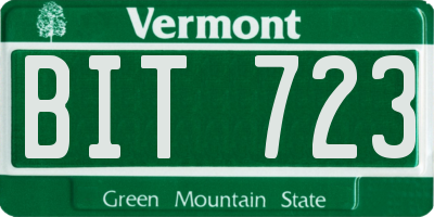 VT license plate BIT723