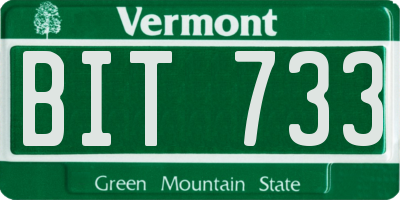 VT license plate BIT733