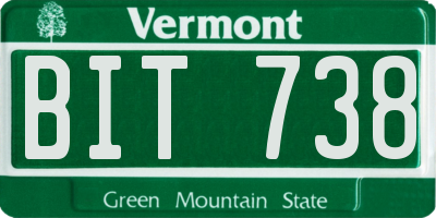 VT license plate BIT738