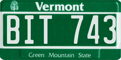 VT license plate BIT743