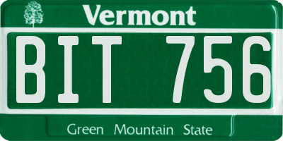 VT license plate BIT756