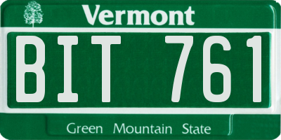 VT license plate BIT761