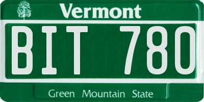 VT license plate BIT780