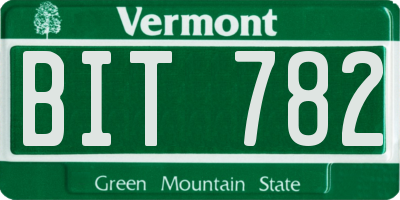 VT license plate BIT782