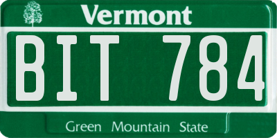 VT license plate BIT784