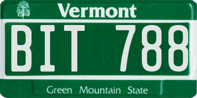 VT license plate BIT788