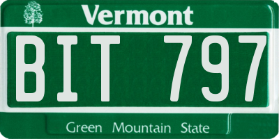 VT license plate BIT797