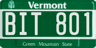 VT license plate BIT801