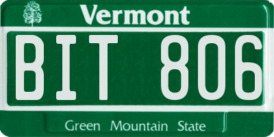 VT license plate BIT806