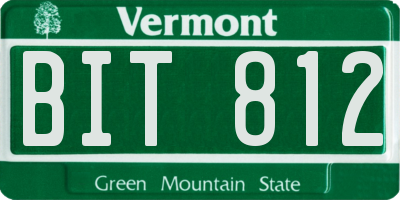 VT license plate BIT812