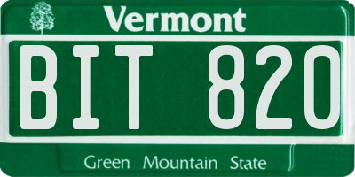VT license plate BIT820
