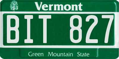 VT license plate BIT827