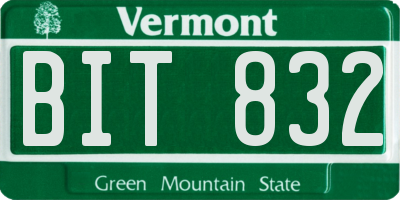VT license plate BIT832