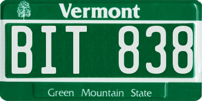 VT license plate BIT838