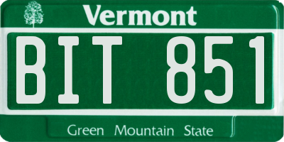 VT license plate BIT851