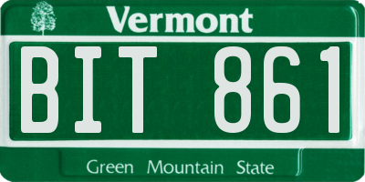VT license plate BIT861