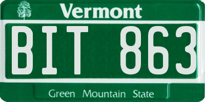 VT license plate BIT863