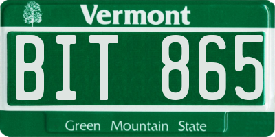 VT license plate BIT865