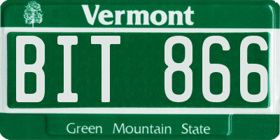 VT license plate BIT866
