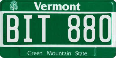 VT license plate BIT880