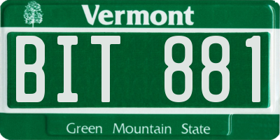 VT license plate BIT881