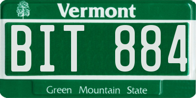 VT license plate BIT884