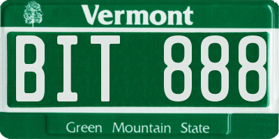 VT license plate BIT888