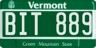 VT license plate BIT889