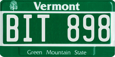 VT license plate BIT898