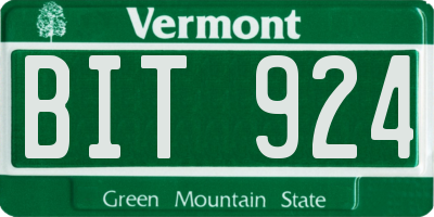 VT license plate BIT924