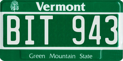 VT license plate BIT943