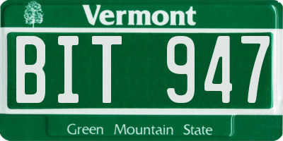 VT license plate BIT947