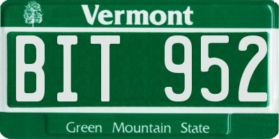VT license plate BIT952