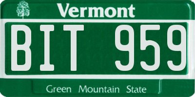 VT license plate BIT959