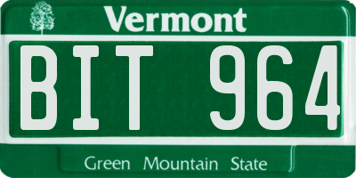VT license plate BIT964