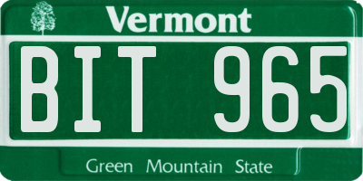 VT license plate BIT965