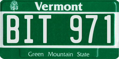 VT license plate BIT971