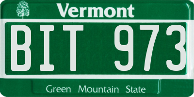 VT license plate BIT973