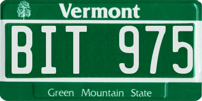 VT license plate BIT975