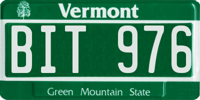 VT license plate BIT976