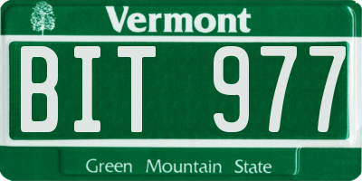 VT license plate BIT977