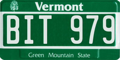 VT license plate BIT979