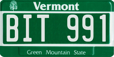 VT license plate BIT991