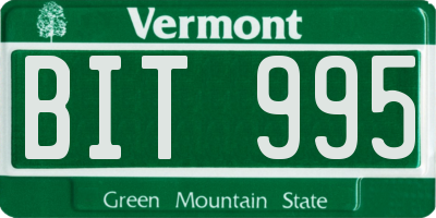 VT license plate BIT995