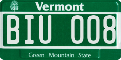 VT license plate BIU008