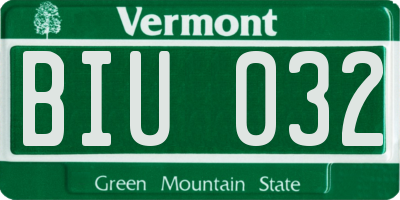 VT license plate BIU032