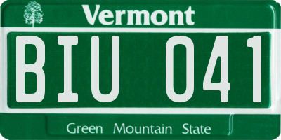 VT license plate BIU041