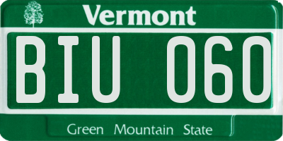 VT license plate BIU060