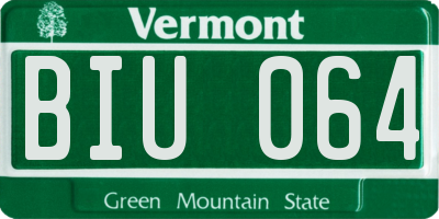 VT license plate BIU064